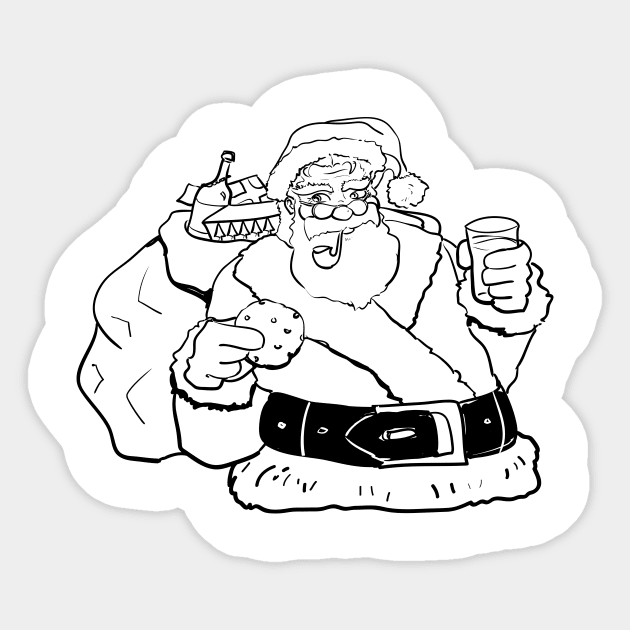 Outline Santa Sticker by SWON Design